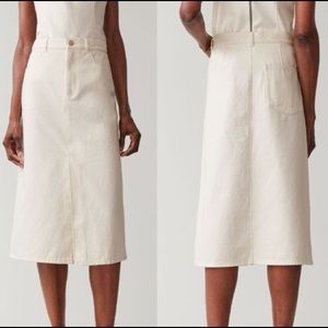 COS white organic cotton skirt